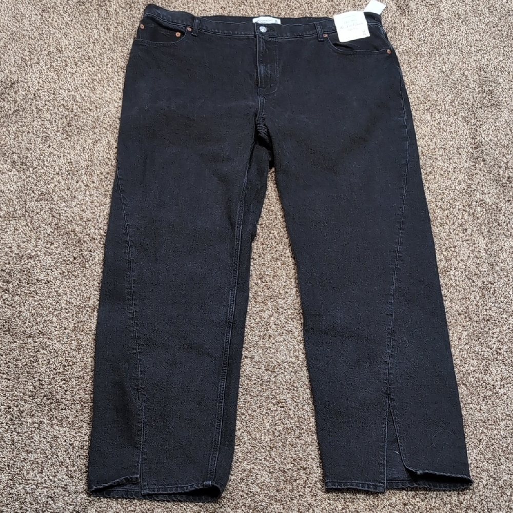 Abercrombie And Fitch The 90's Relaxed High Rise Black Jeans Plus Size 20 NEW